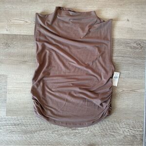 Brown Sleeveless Mock Neck Top Size M